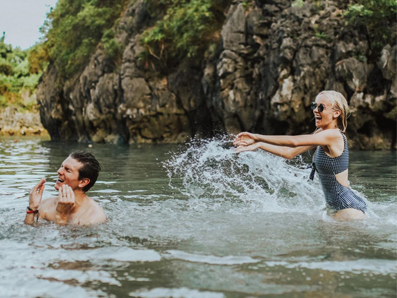 Swimming on Halong Bay